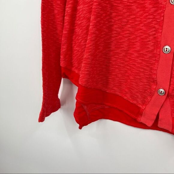 Anthropologie Left of Center Evie Coral Knit Button Front Cardigan Sweater - Picture 5 of 13